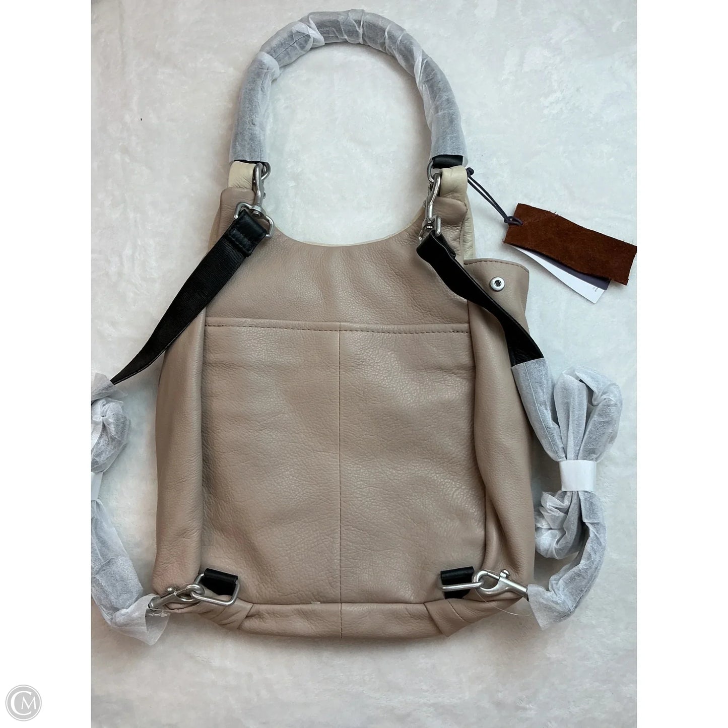 Handbag Leather By American, Size: Medium