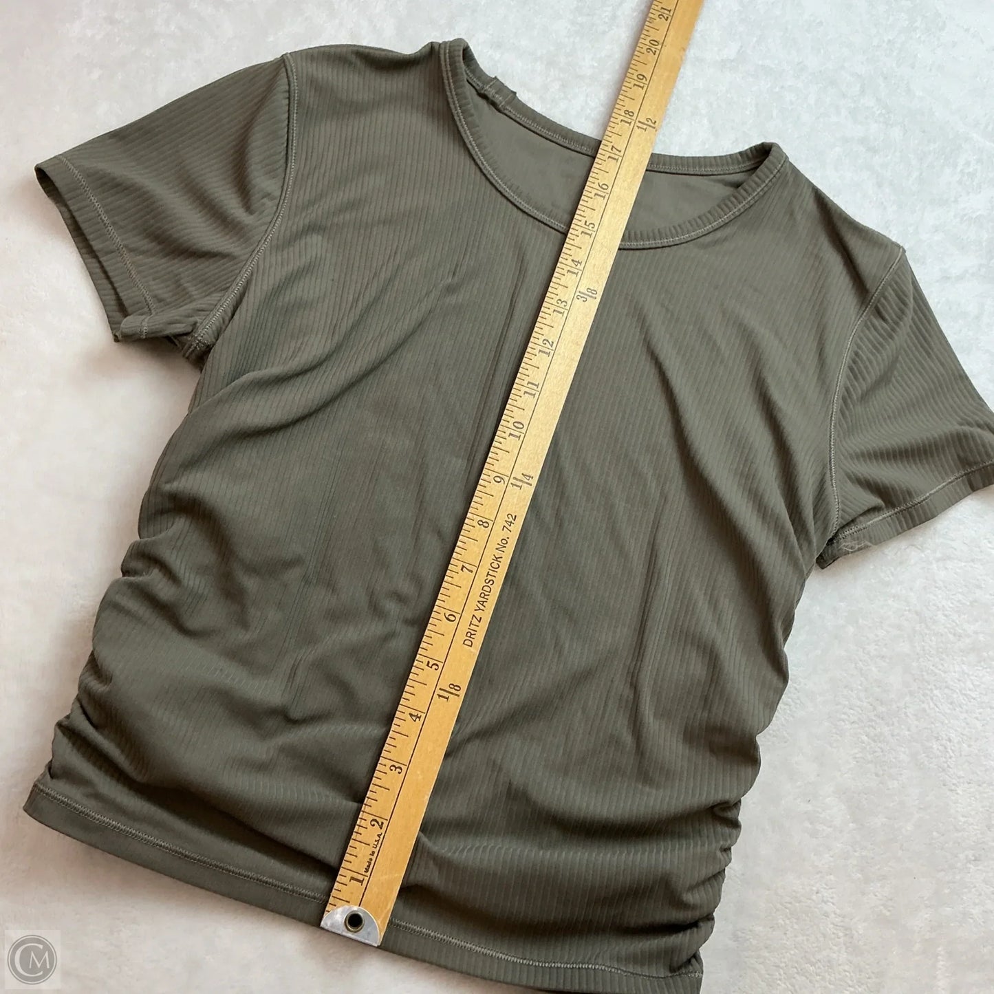 Athletic Top Short Sleeve By Lululemon In Green, Size: M