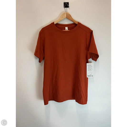 Athletic Top Short Sleeve By Lululemon In Orange, Size: M