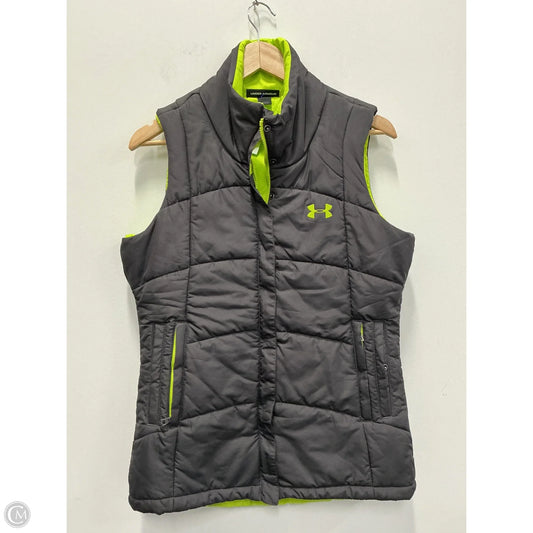 Vest Puffer & Quilted By Under Armour In Black & Green, Size: M