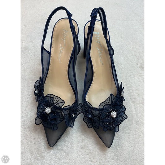 Sandals Heels Block By Betsey Johnson In Navy, Size: 8.5