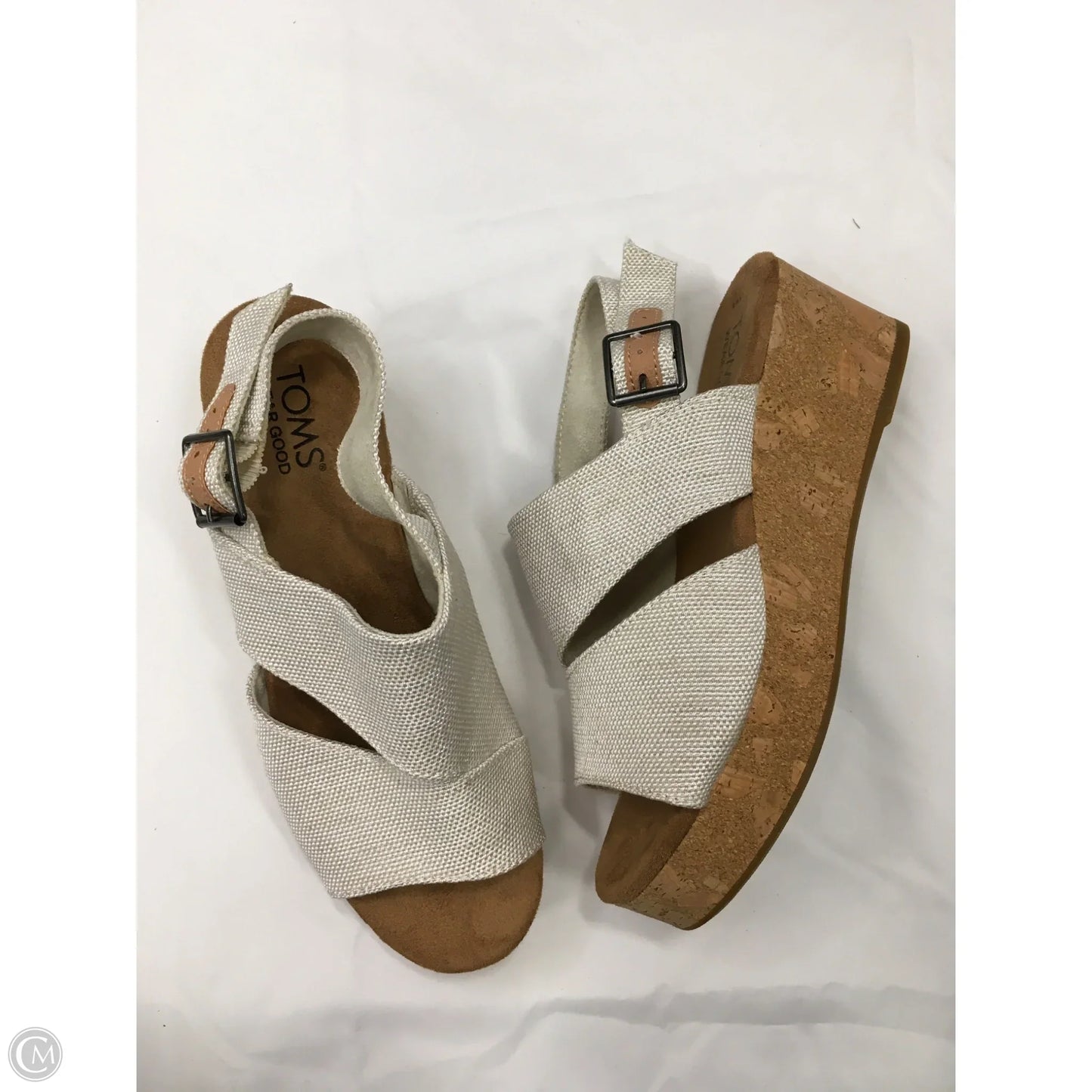 Sandals Heels Wedge By Toms In Cream, Size: 6