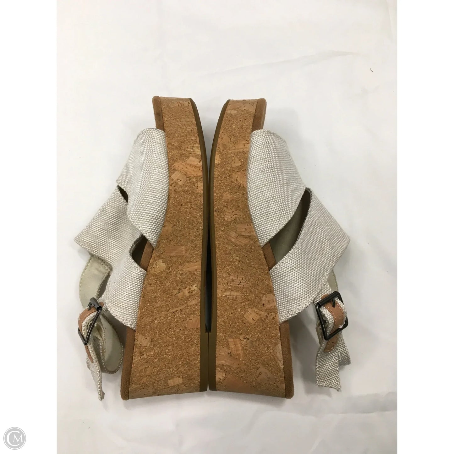 Sandals Heels Wedge By Toms In Cream, Size: 6