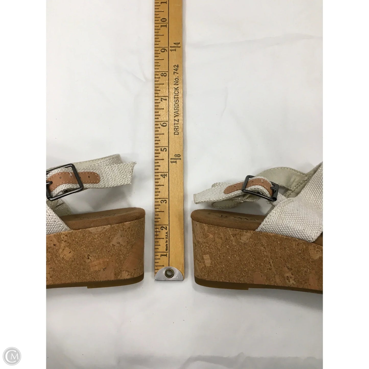 Sandals Heels Wedge By Toms In Cream, Size: 6
