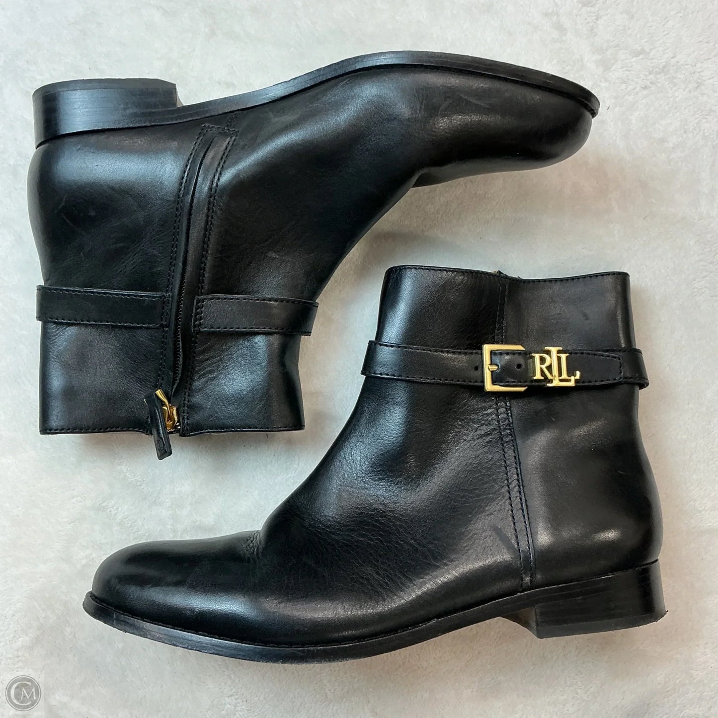 Boots Ankle Flats By Ralph Lauren In Black, Size: 8.5