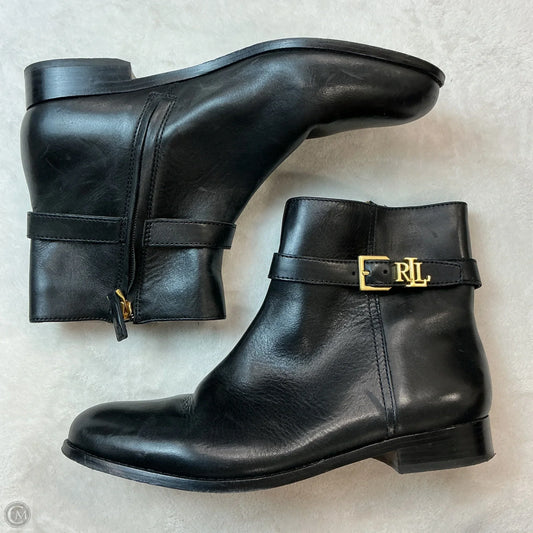 Boots Ankle Flats By Ralph Lauren In Black, Size: 8.5