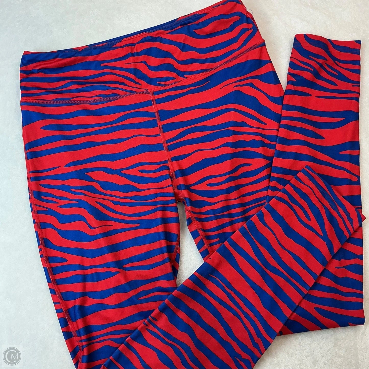 Athletic Leggings By Clothes Mentor In Blue & Red, Size: L