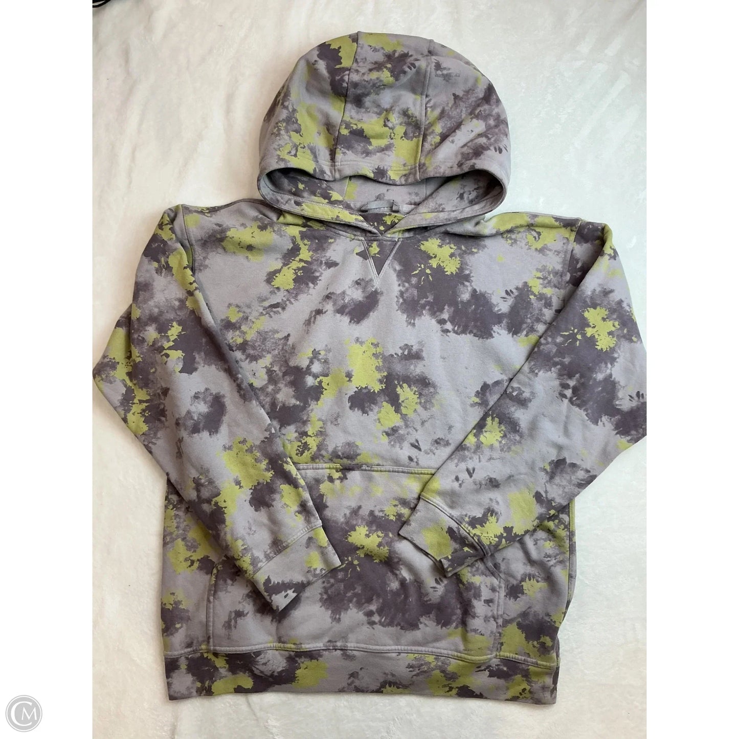 Sweatshirt Hoodie By Clothes Mentor In Green & Purple, Size: L