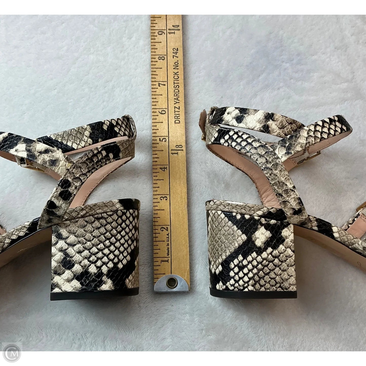 Sandals Heels Block By J. Crew In Snakeskin Print, Size: 8