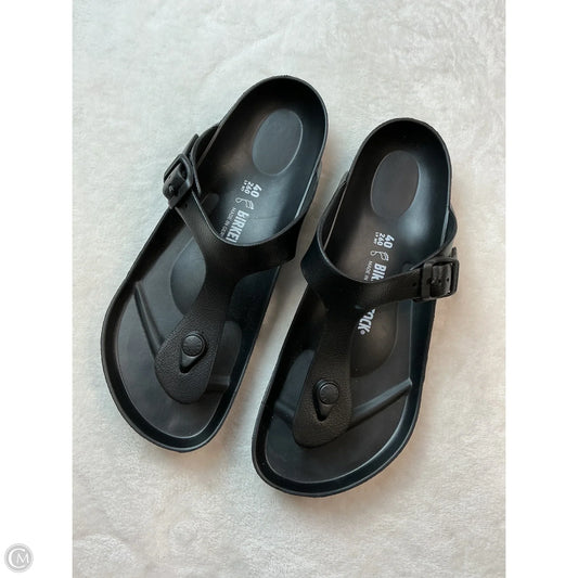 Sandals Flip Flops By Birkenstock In Black, Size: 10