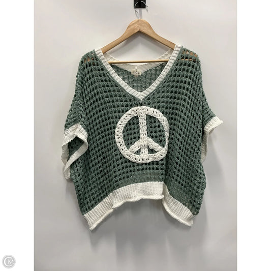 Sweater Short Sleeve By Pol In Aqua, Size: L