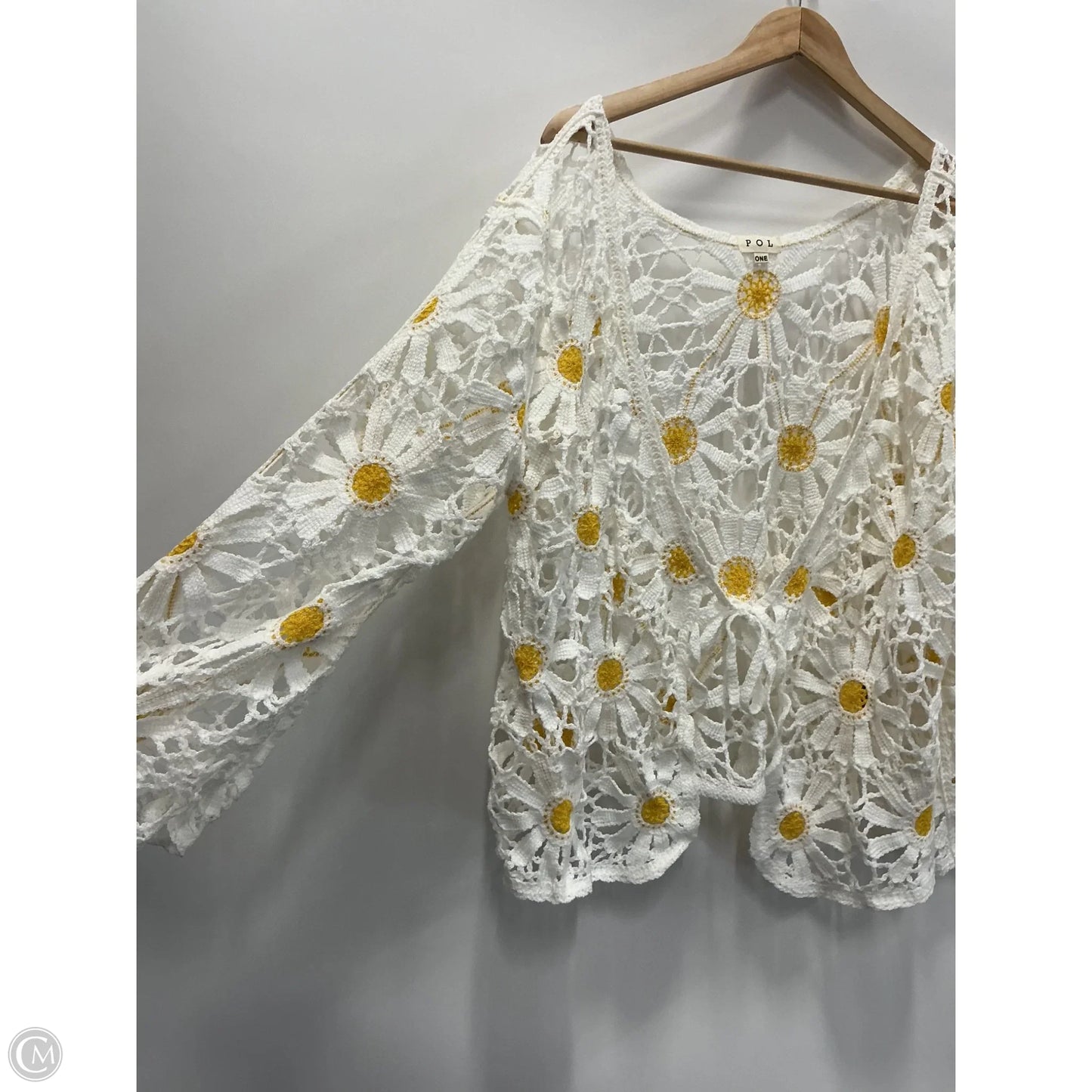 Kimono By Pol In White & Yellow, Size: Osfm
