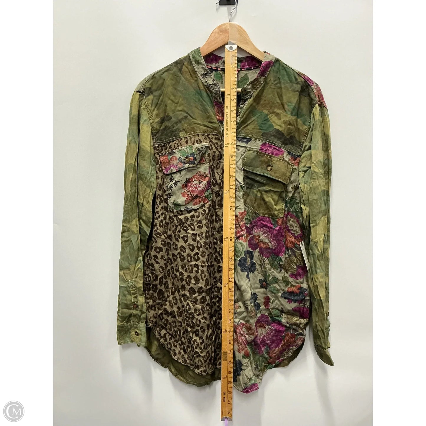 Top Long Sleeve By Pilcro In Green & Purple, Size: M
