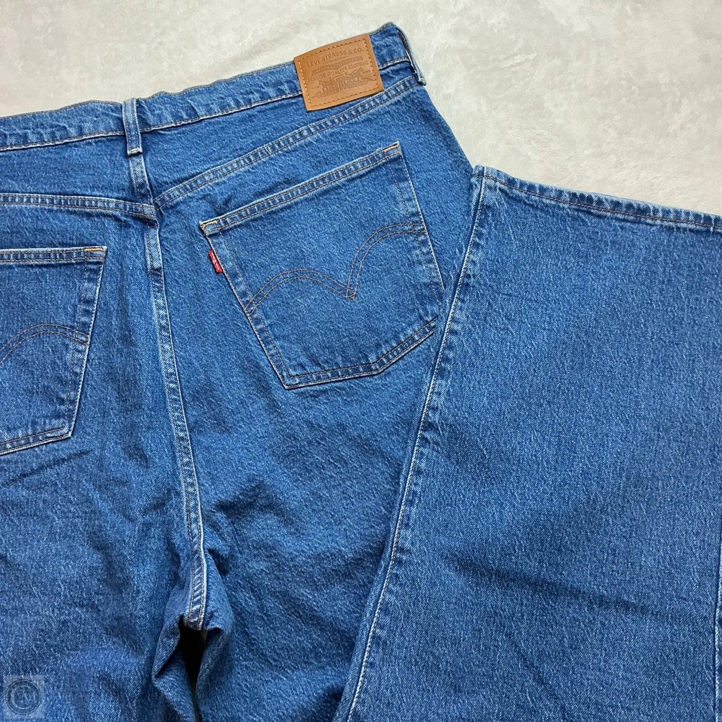 Jeans Straight By Levis In Blue Denim, Size: 18