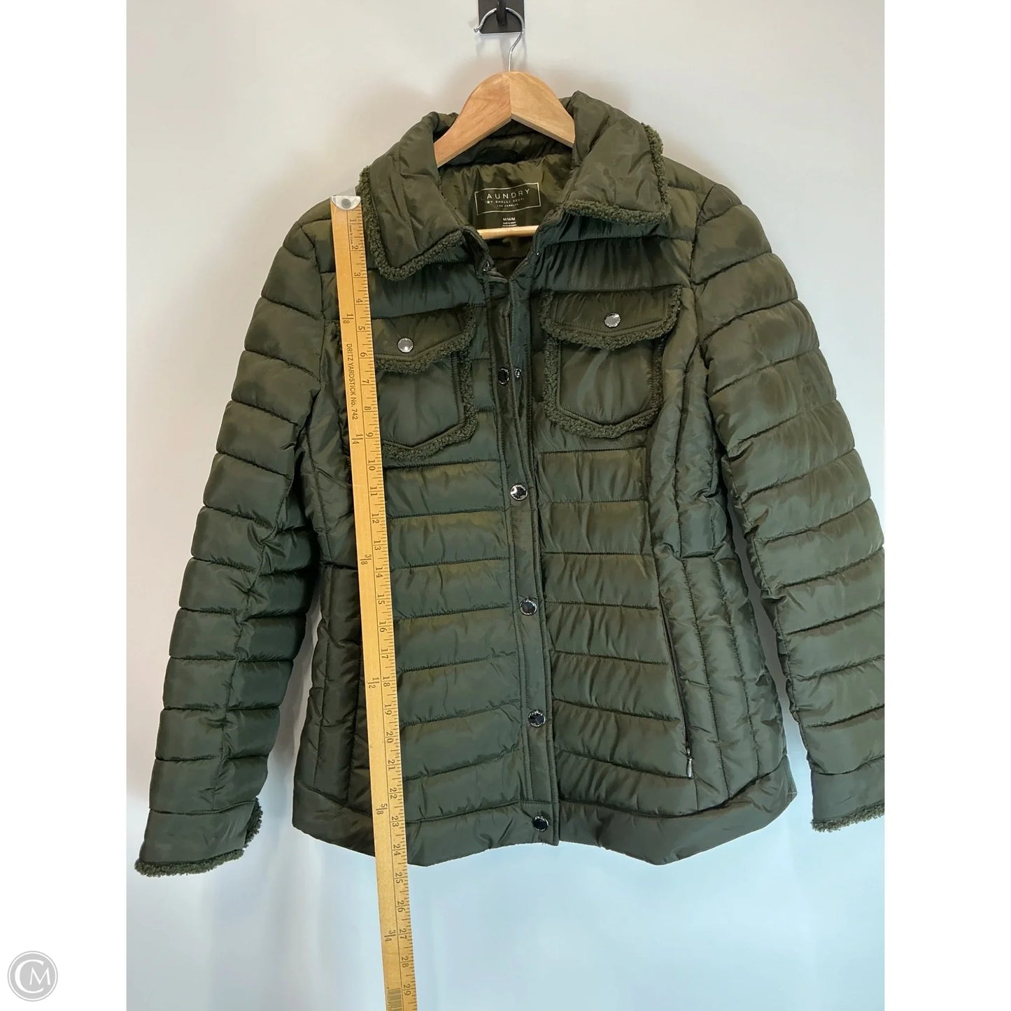 Coat Puffer & Quilted By Laundry In Green, Size: M
