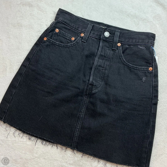Skirt Mini & Short By Levis In Black Denim, Size: 2