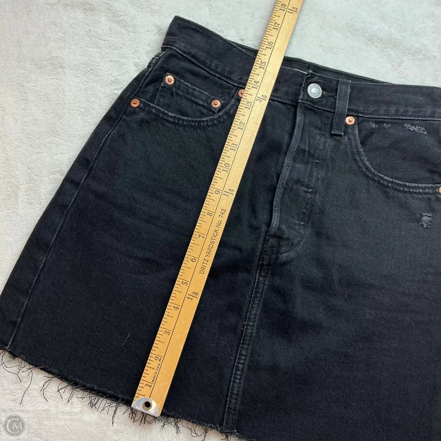 Skirt Mini & Short By Levis In Black Denim, Size: 2
