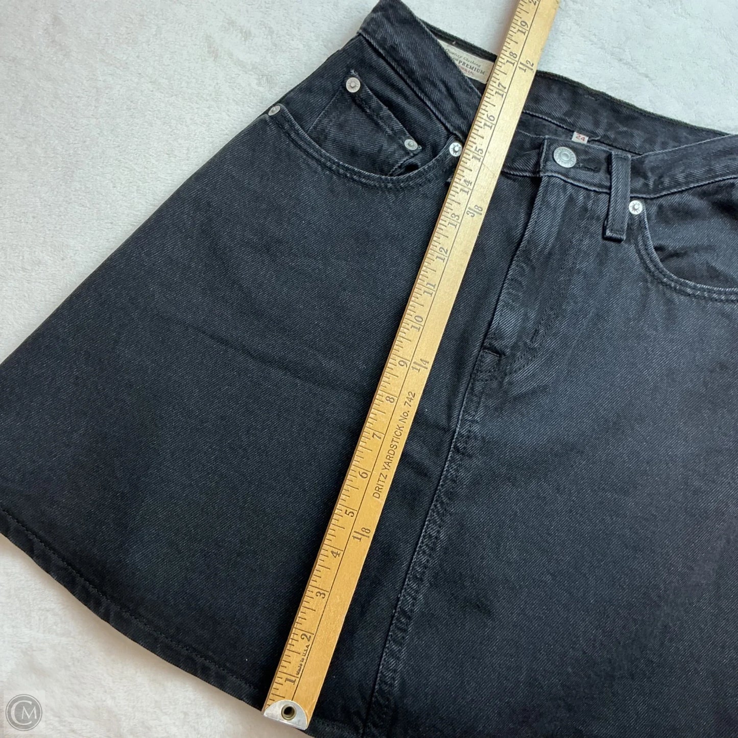 Skirt Mini & Short By Levis In Black Denim, Size: 2