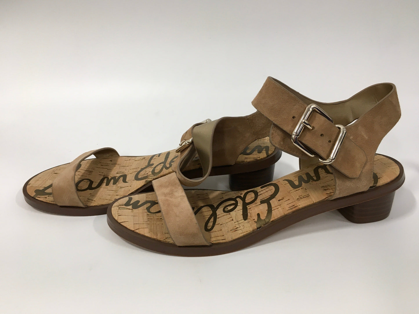 Brown Sandals Heels Block Sam Edelman, Size 9.5