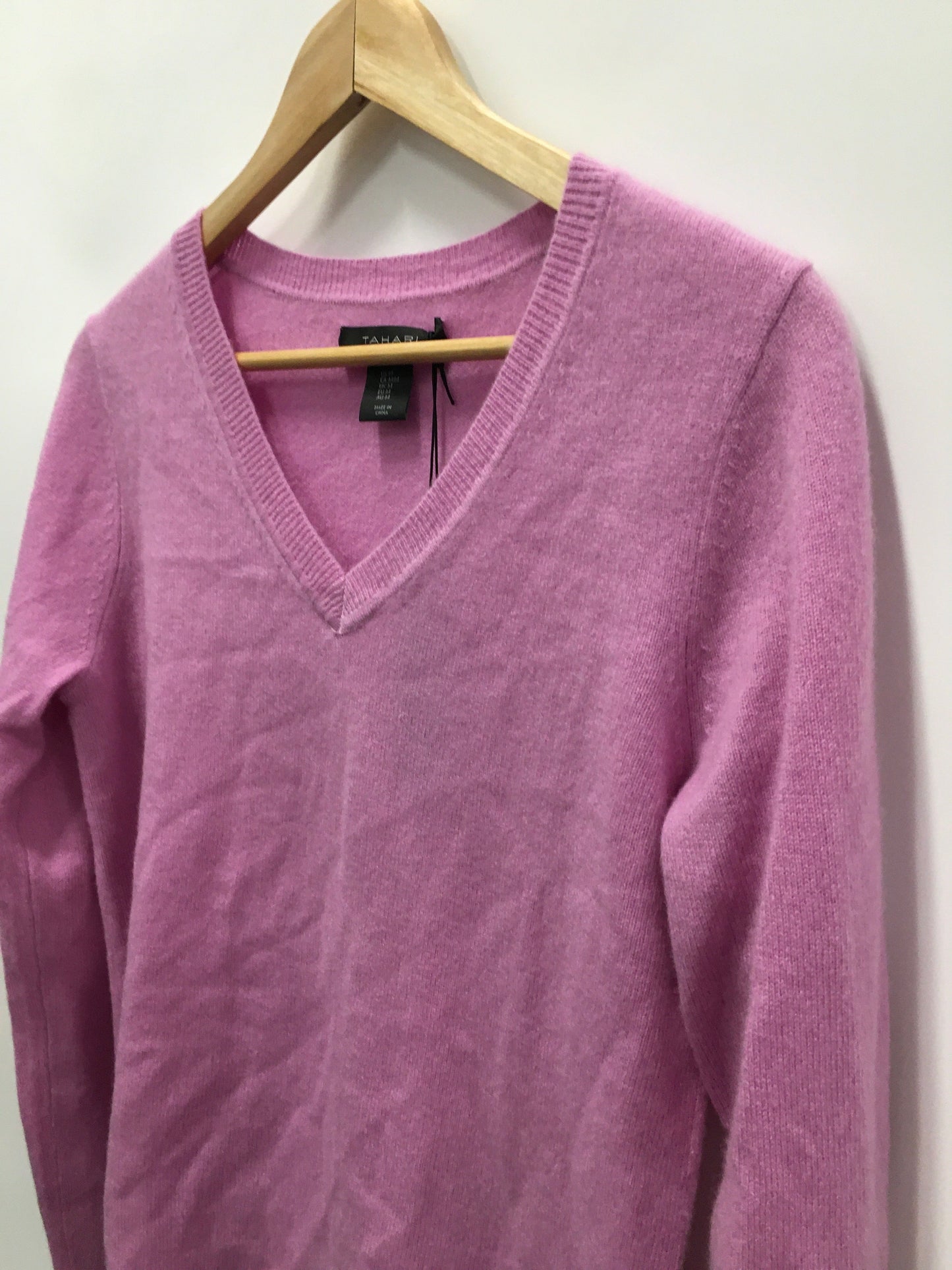Pink Sweater Cashmere Tahari By Arthur Levine, Size M