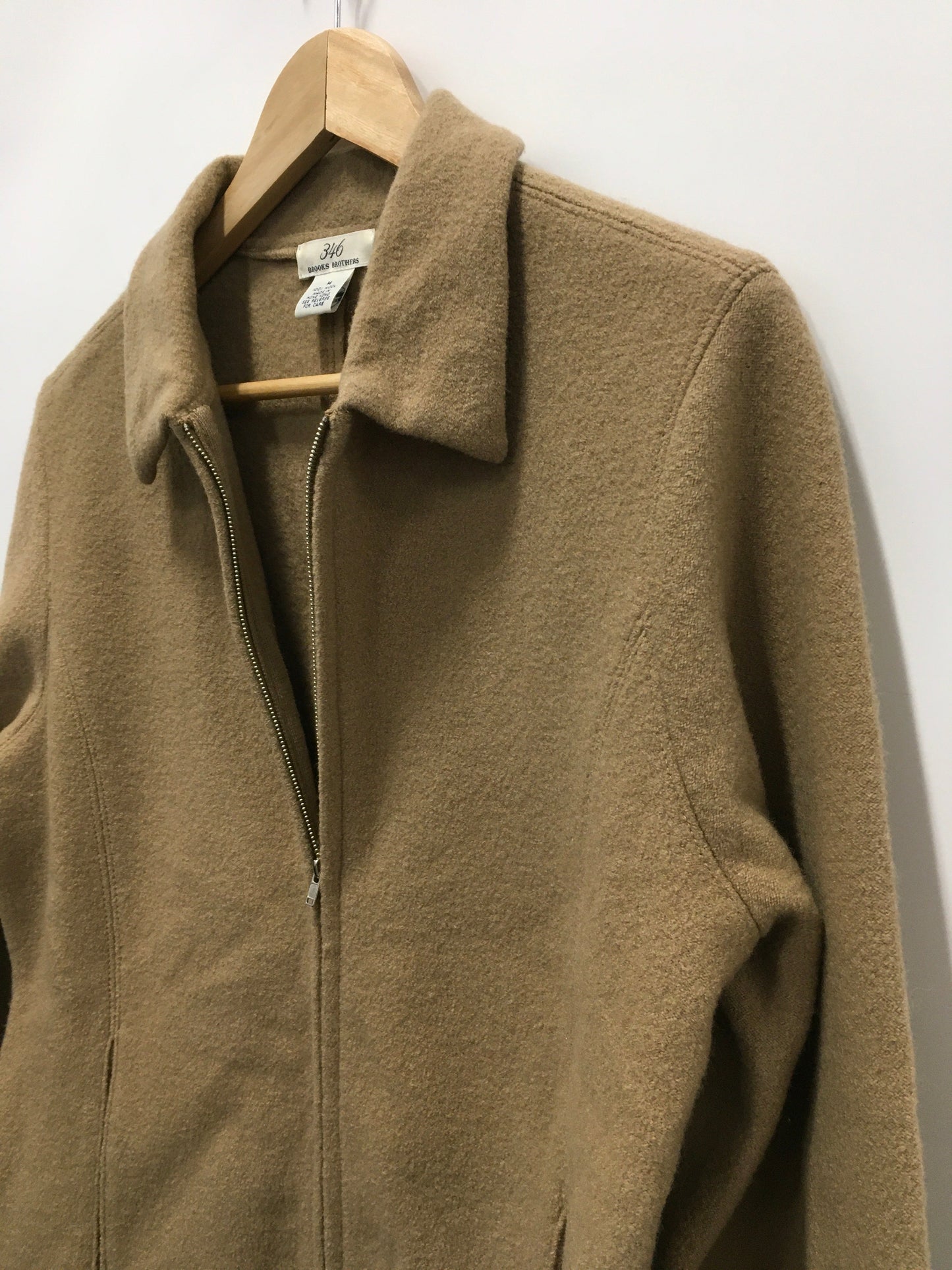 Jacket Fleece By Brooks Brothers In Tan, Size: M