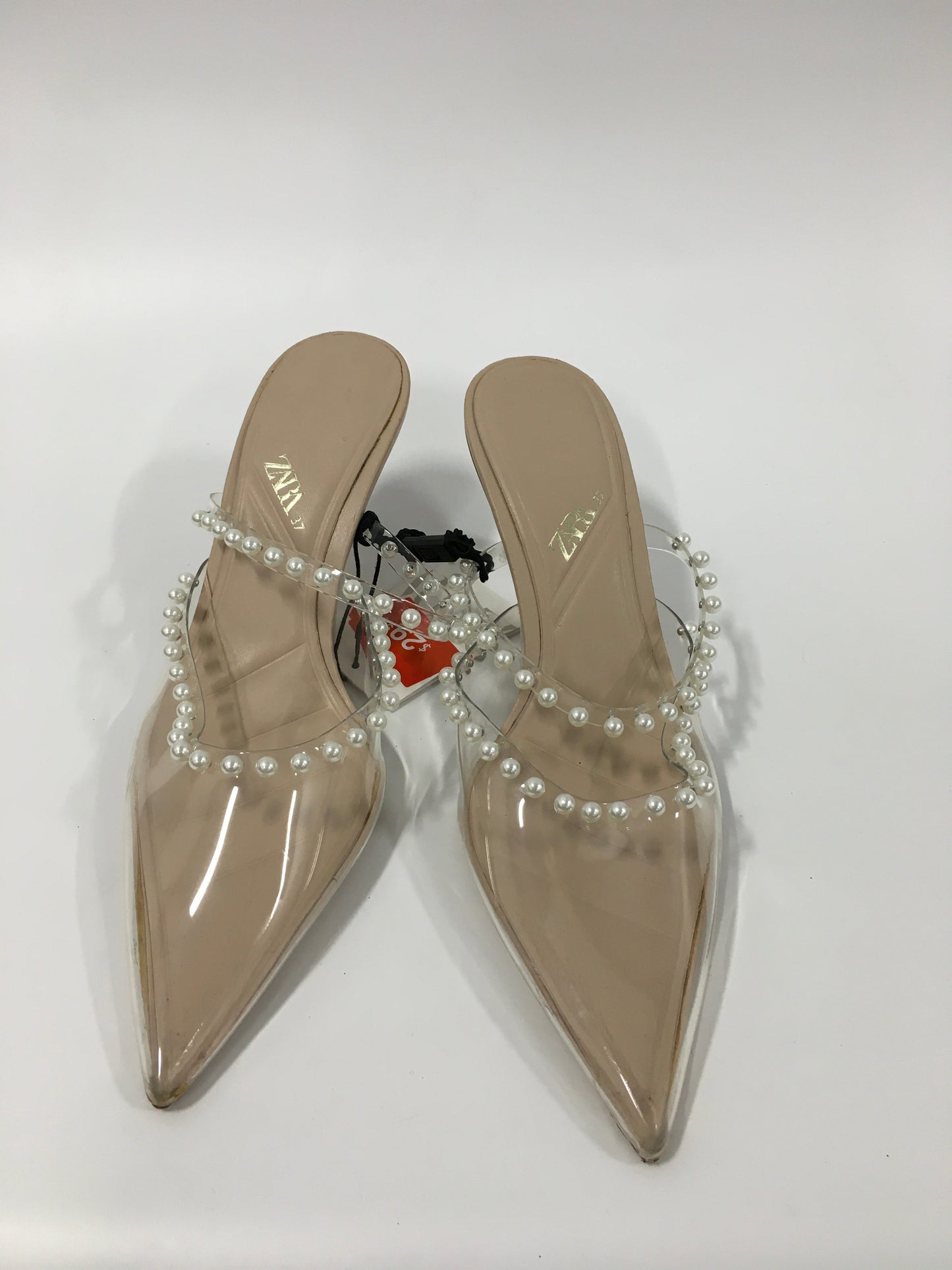 Clear Shoes Heels Kitten Zara, Size 6.5