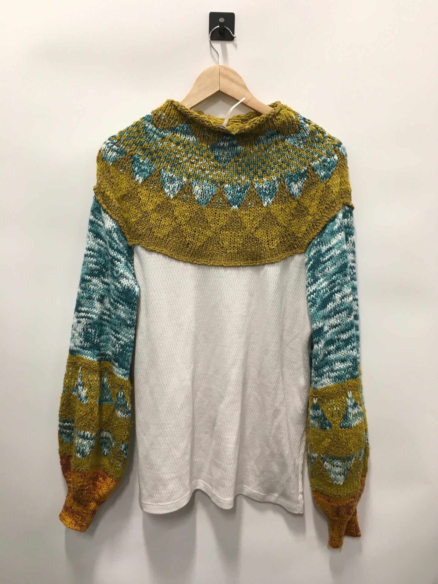 Green & White Sweater Free People, Size L