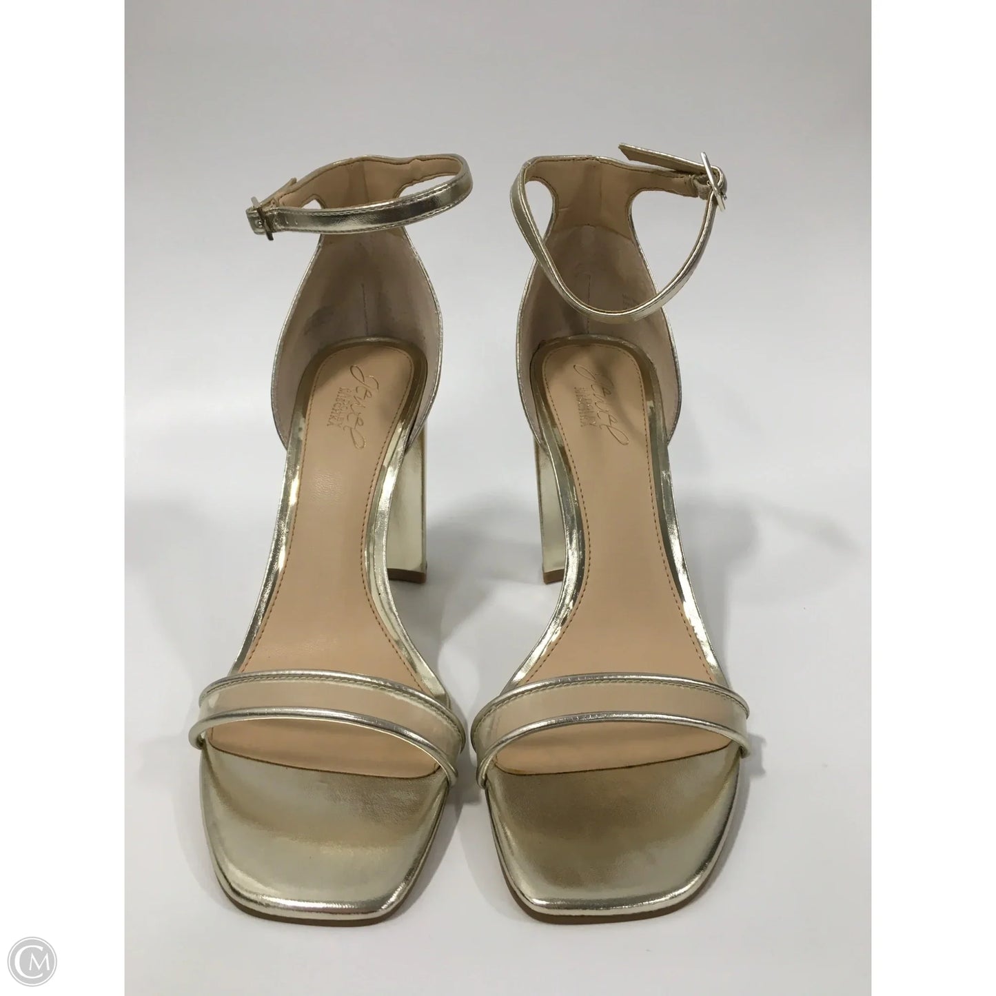 Shoes Heels Stiletto By Badgley Mischka In Gold, Size: 10