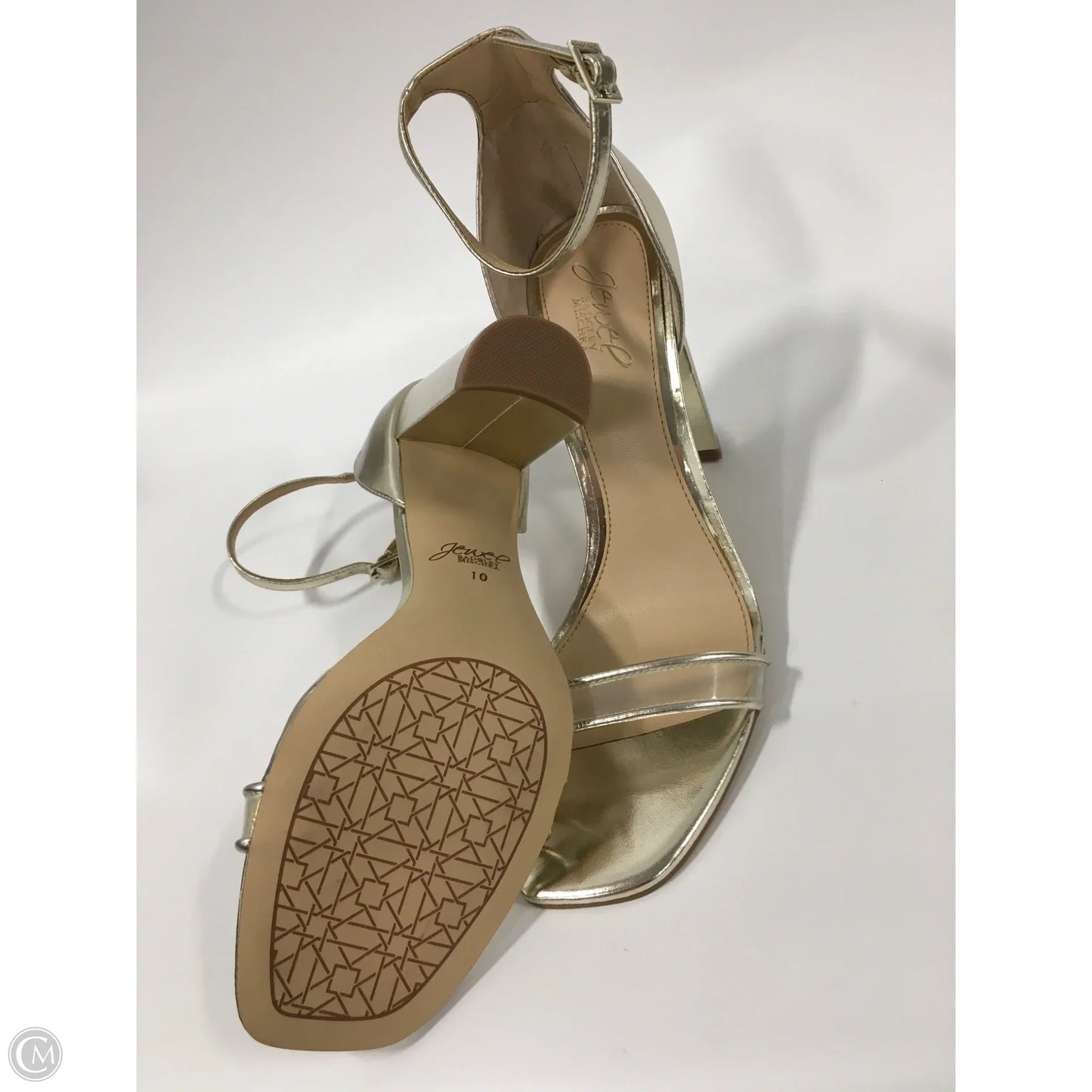 Shoes Heels Stiletto By Badgley Mischka In Gold, Size: 10