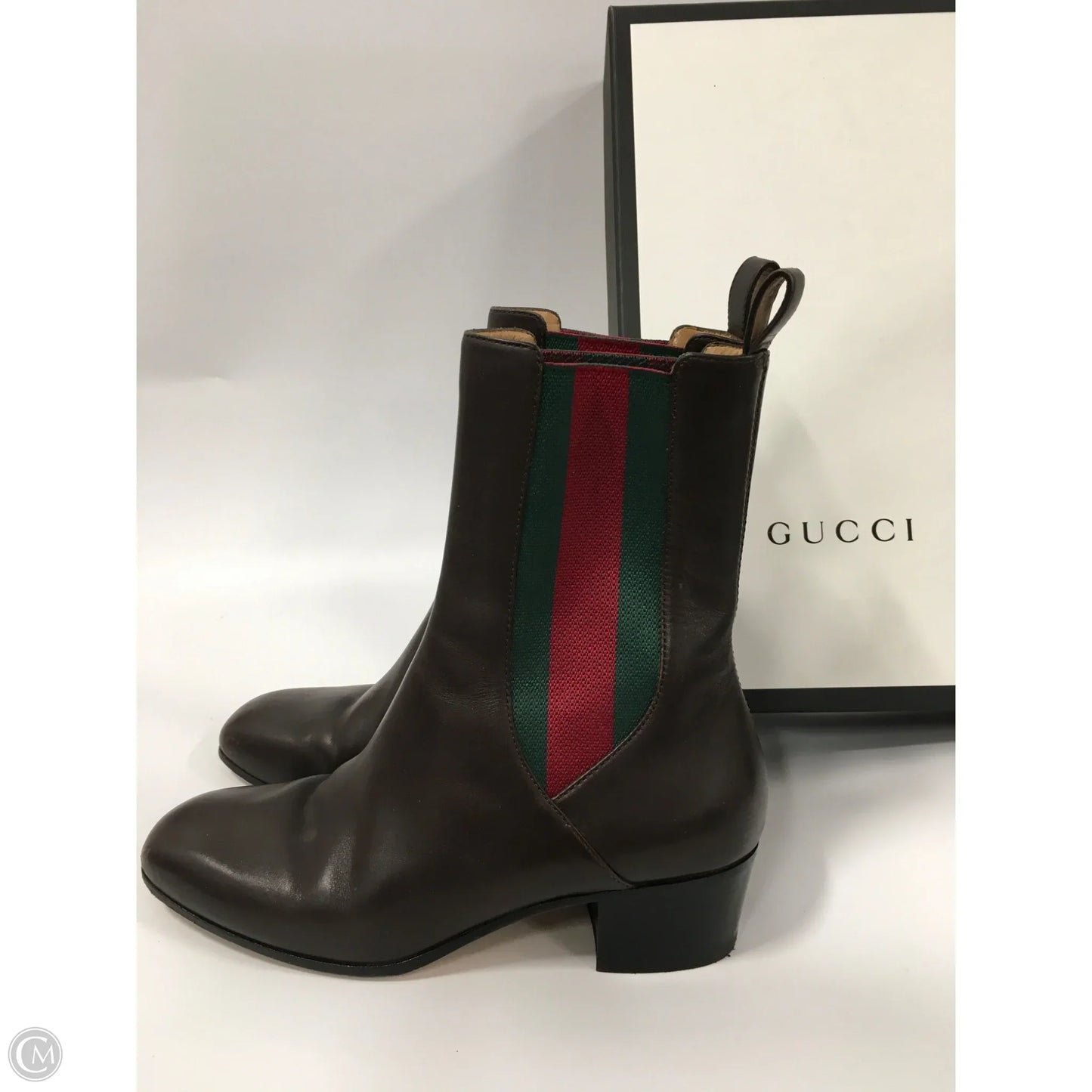 Boots Luxury Designer By Gucci In Brown, Size: 6