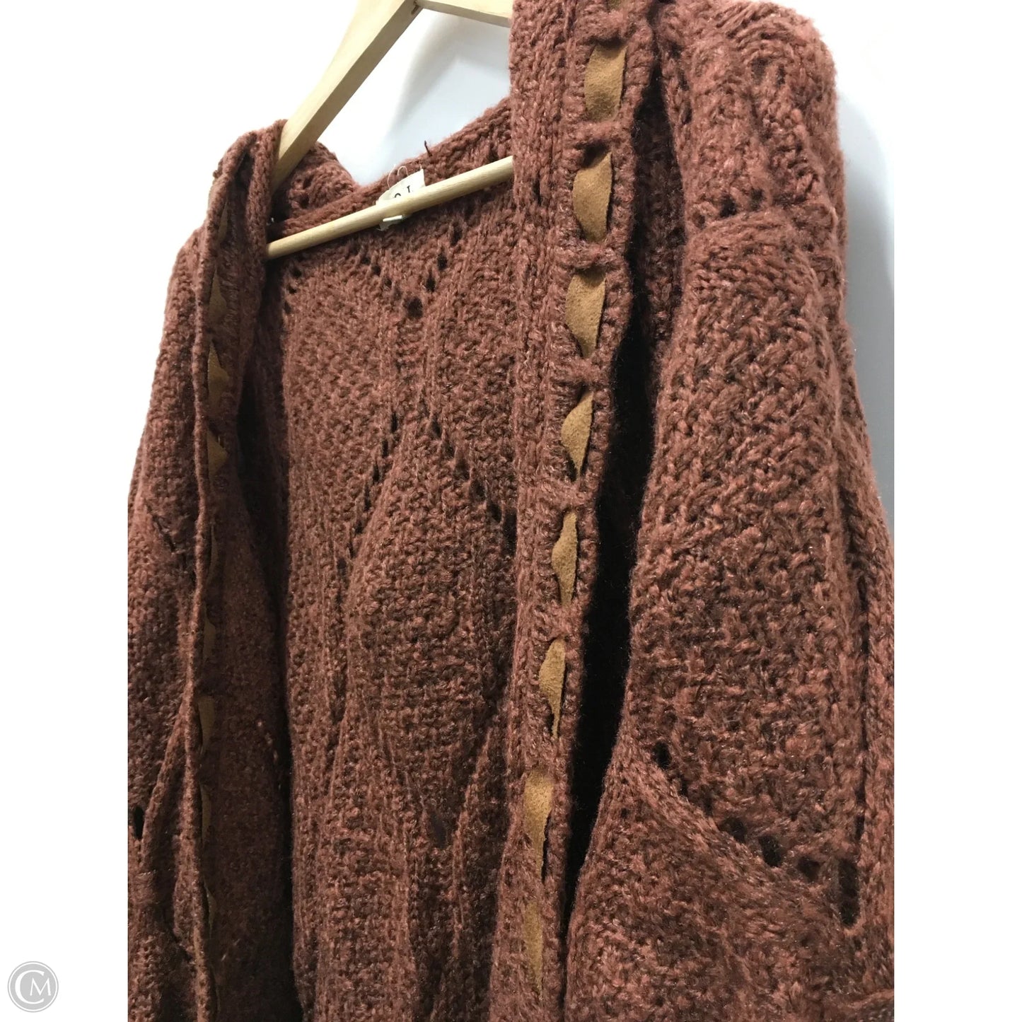 Sweater Cardigan By Pol In Brown, Size: 2x