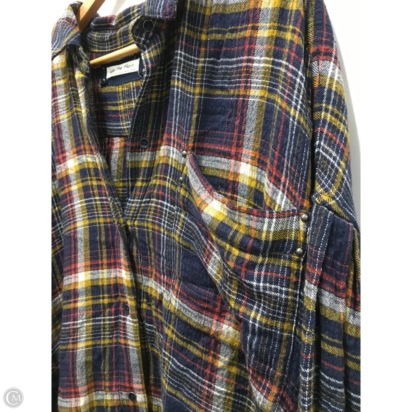 Top Long Sleeve By We The Free In Plaid Pattern, Size: L