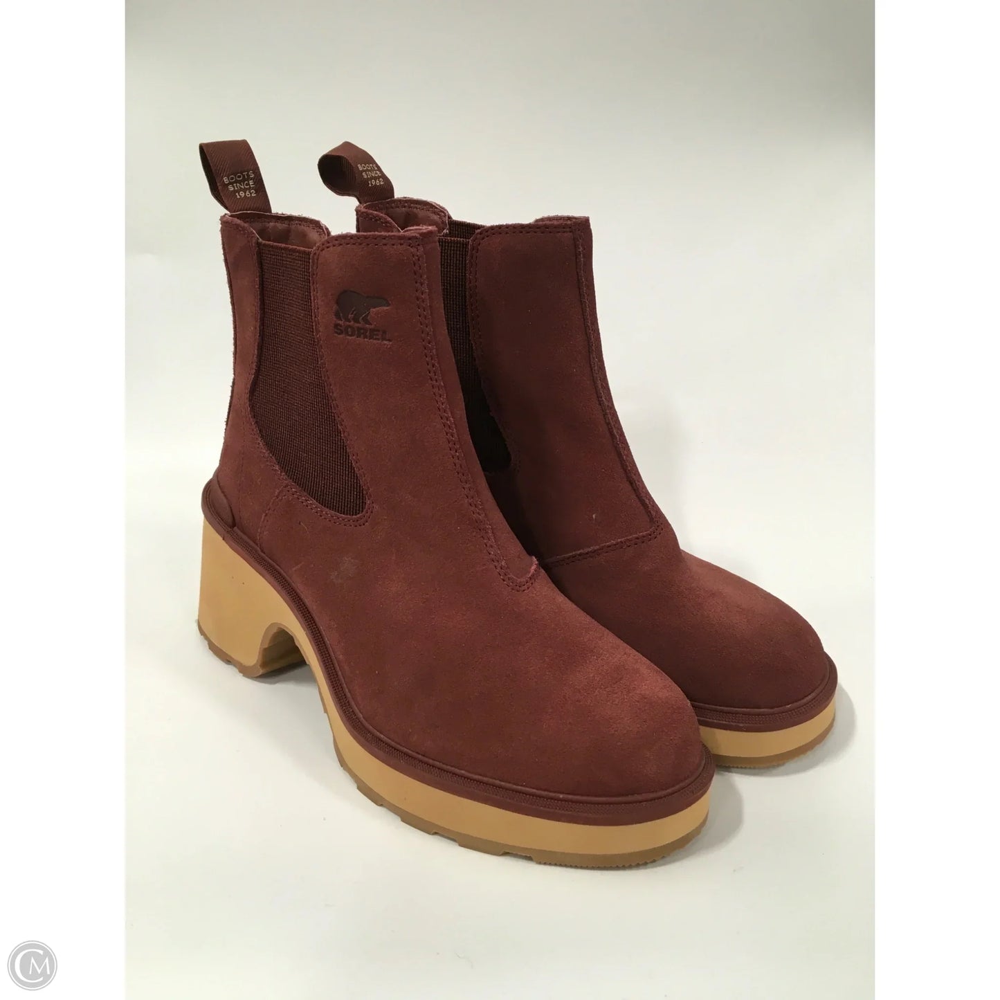 Boots Ankle Heels By Sorel In Maroon, Size: 9