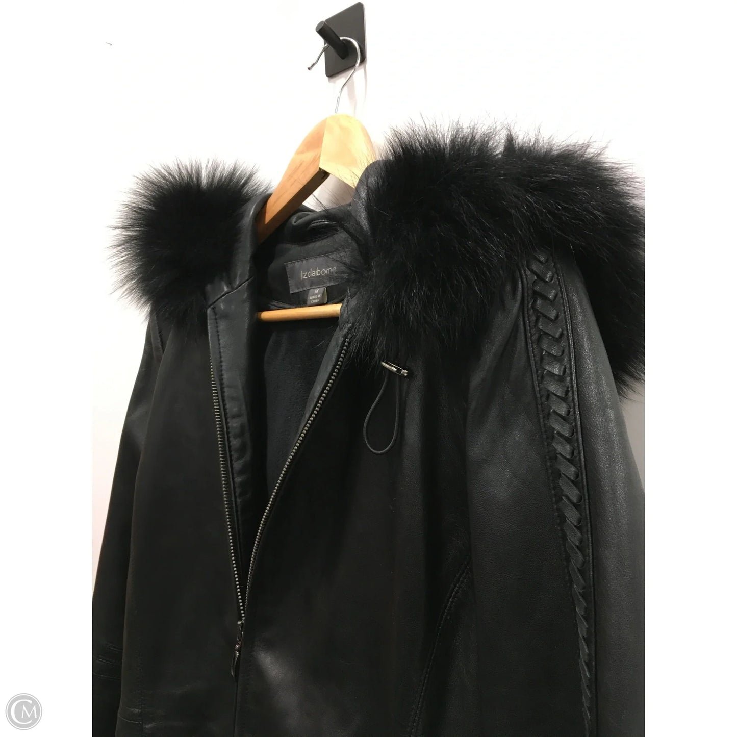 Jacket Leather By Liz Claiborne In Black, Size: M