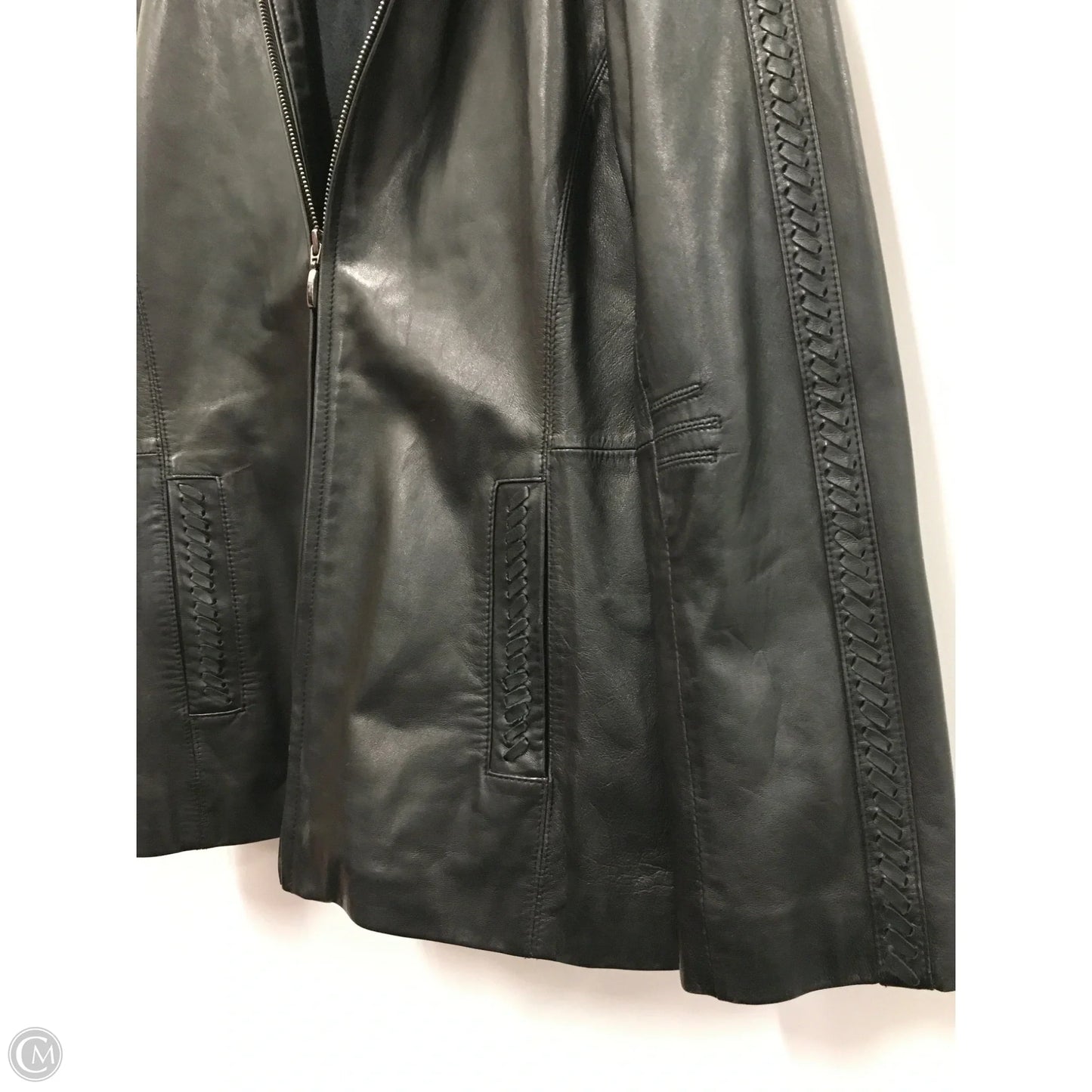 Jacket Leather By Liz Claiborne In Black, Size: M