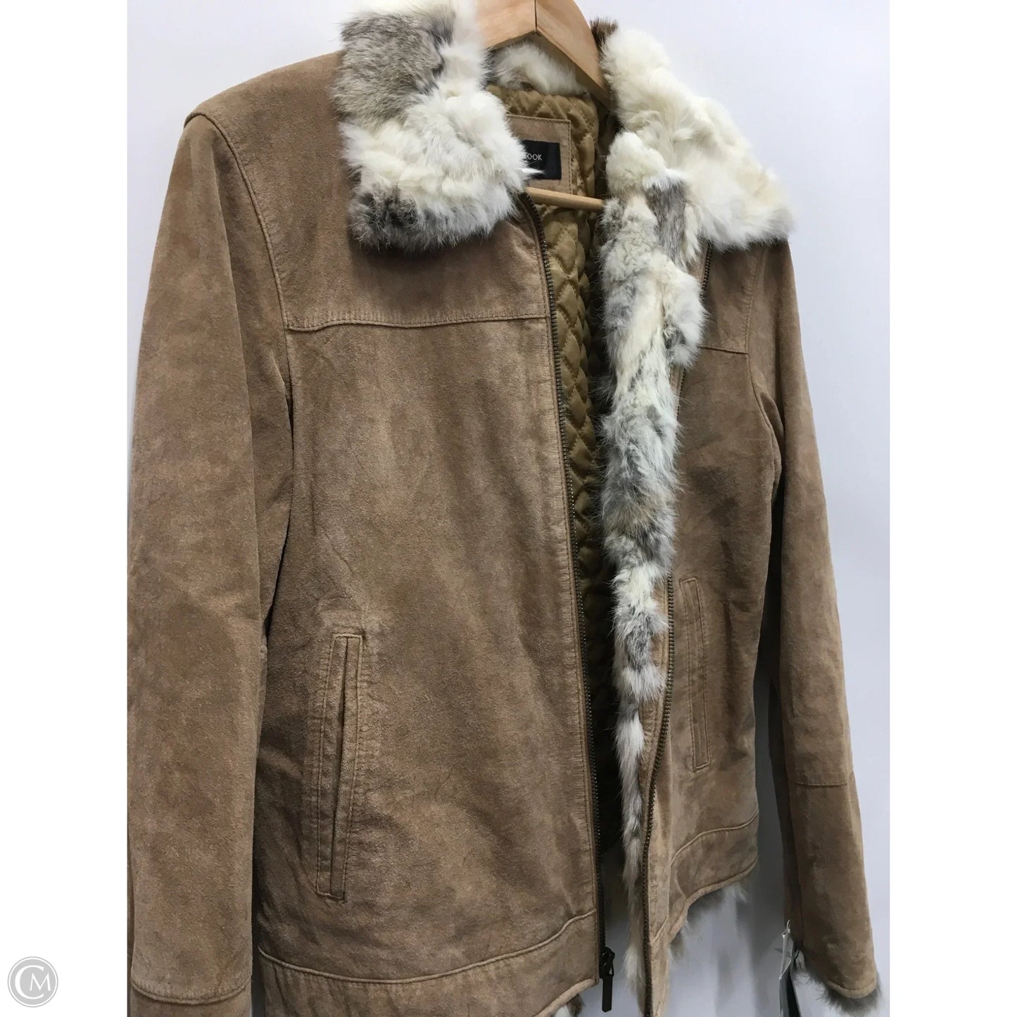Jacket Leather By Colebrook In Tan, Size: M