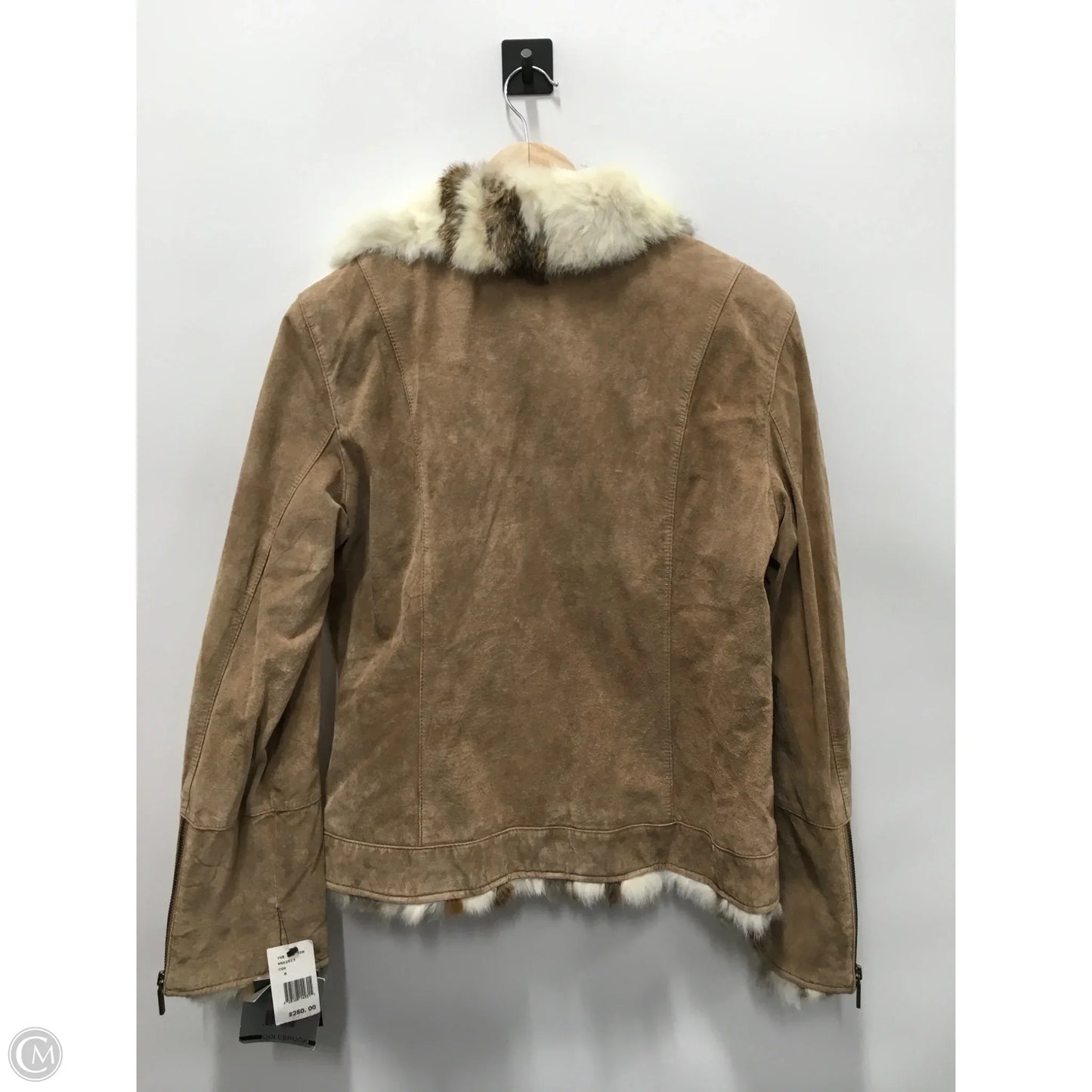 Jacket Leather By Colebrook In Tan, Size: M