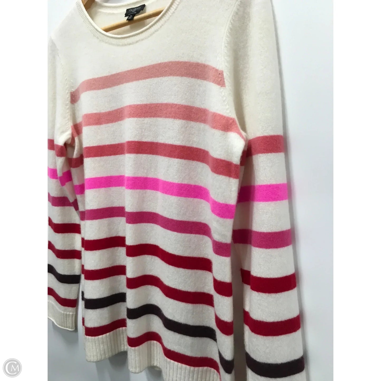 Sweater Cashmere By Talbots In Striped Pattern, Size: Mp