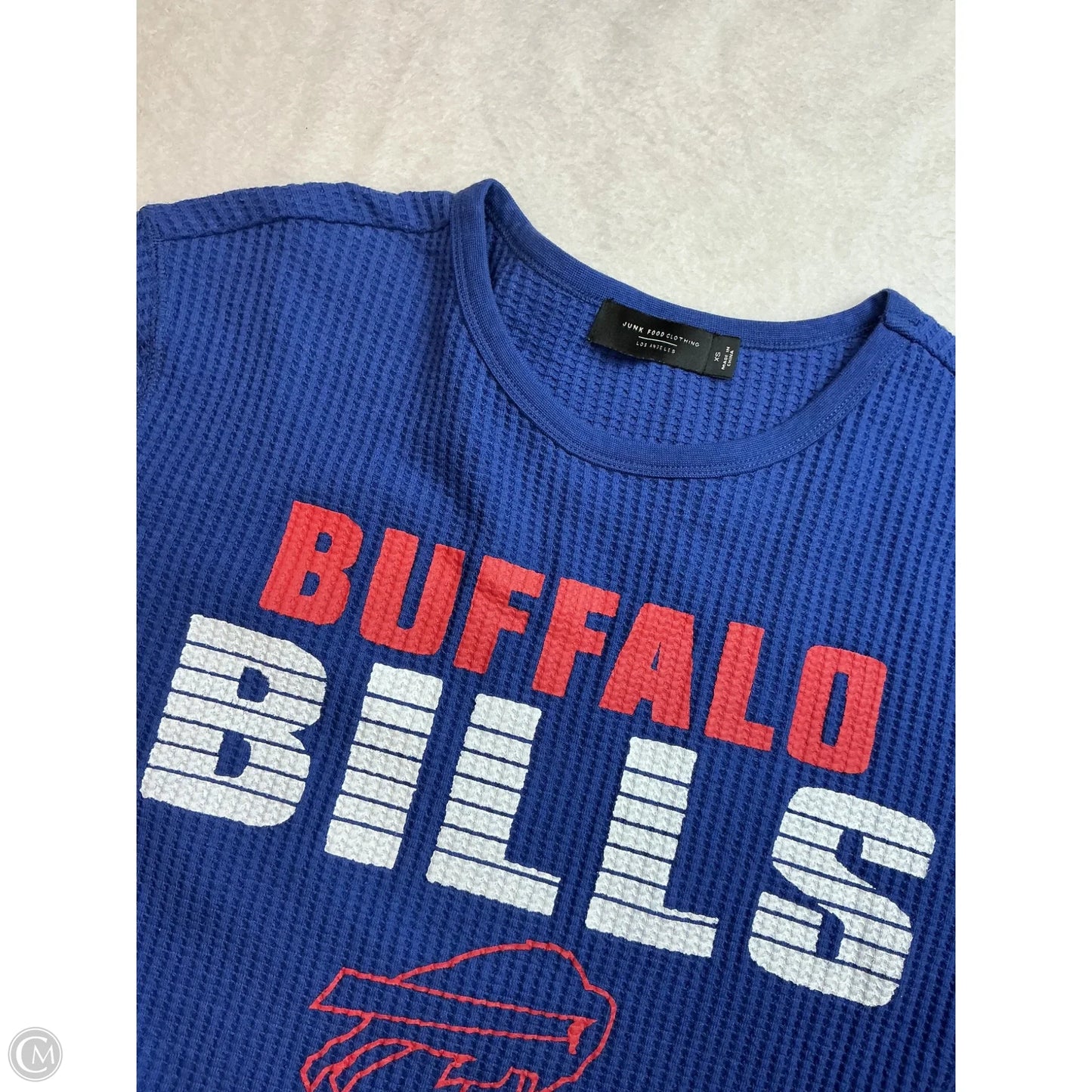 Athletic Top Long Sleeve Crewneck By Junk Food In Blue, Size: Xs