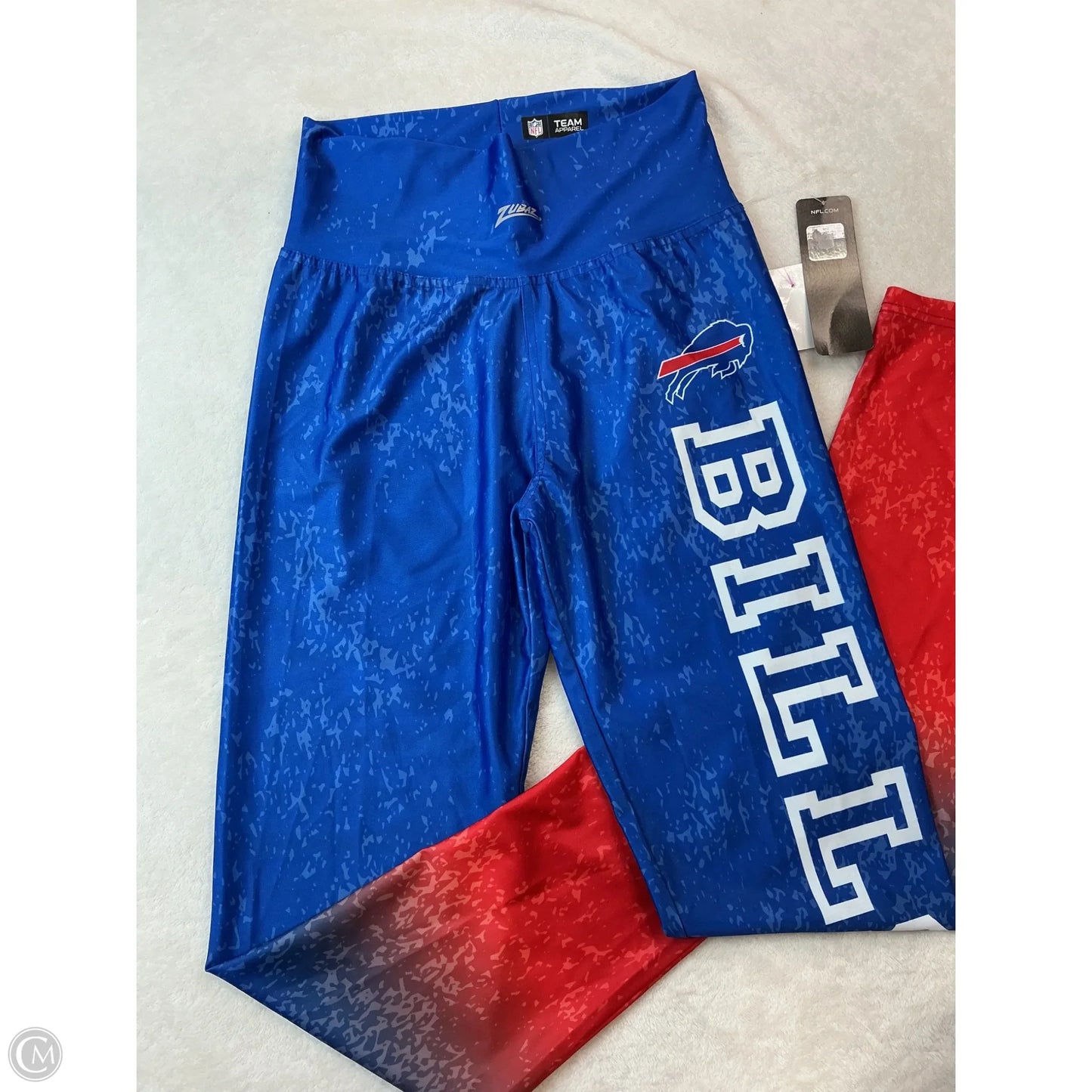 Athletic Leggings By Nfl In Blue Red & White, Size: L
