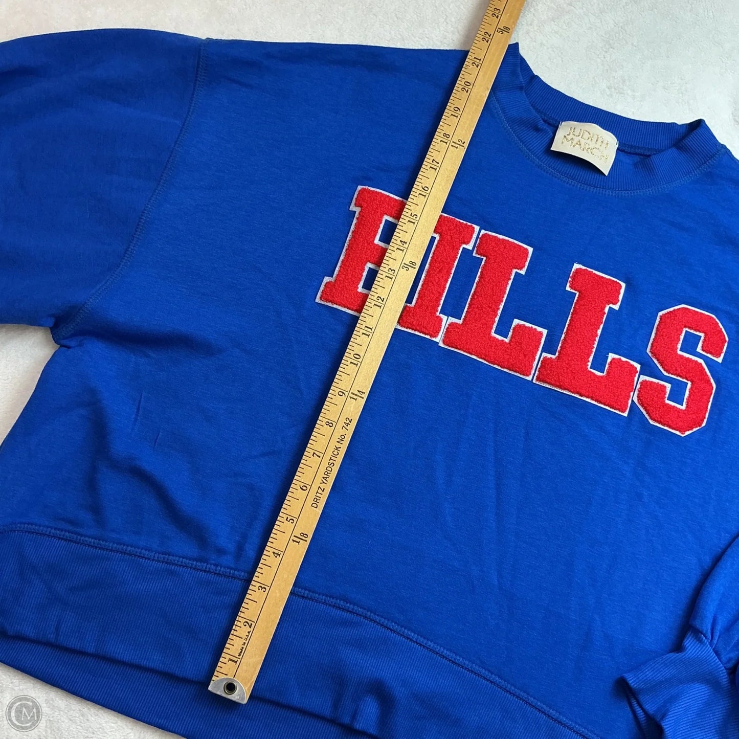Sweatshirt Crewneck By Judith March In Blue Red & White, Size: M