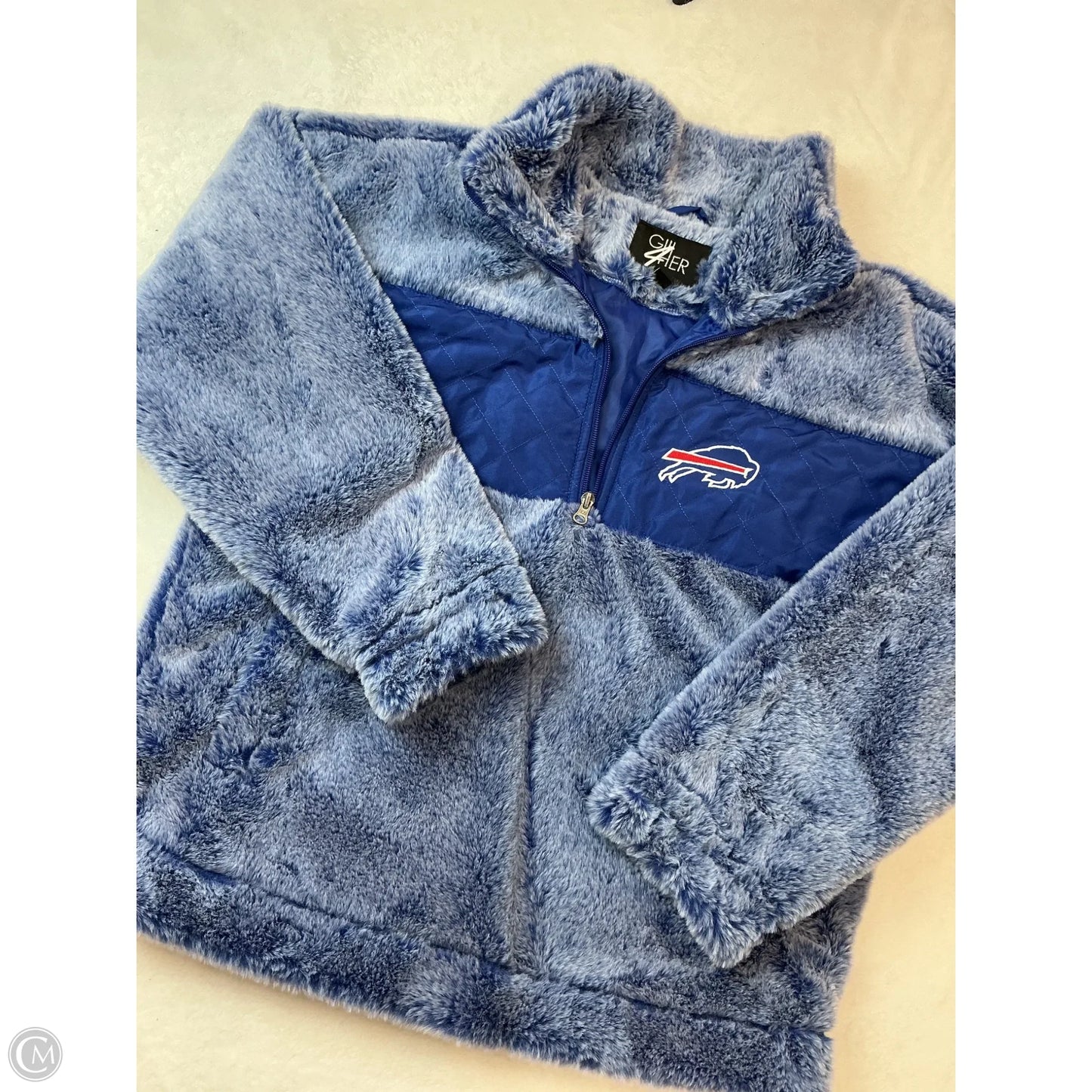 Jacket Faux Fur & Sherpa By Clothes Mentor In Blue, Size: S