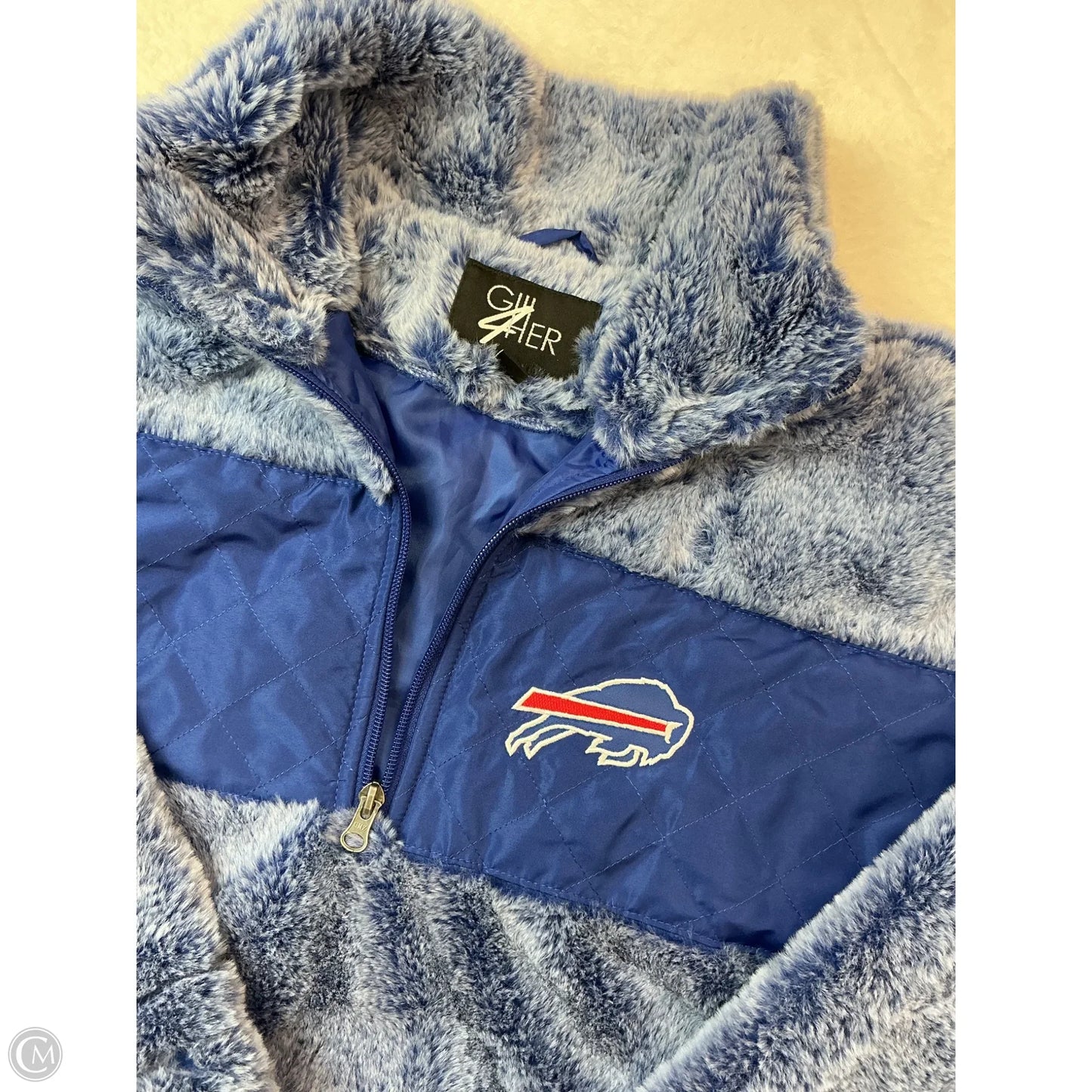 Jacket Faux Fur & Sherpa By Clothes Mentor In Blue, Size: S