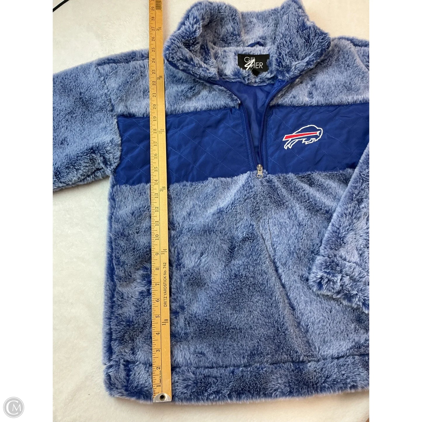 Jacket Faux Fur & Sherpa By Clothes Mentor In Blue, Size: S