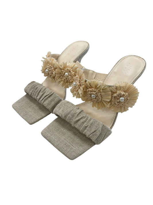 Shoes Heels Block By Asos In Beige, Size:5
