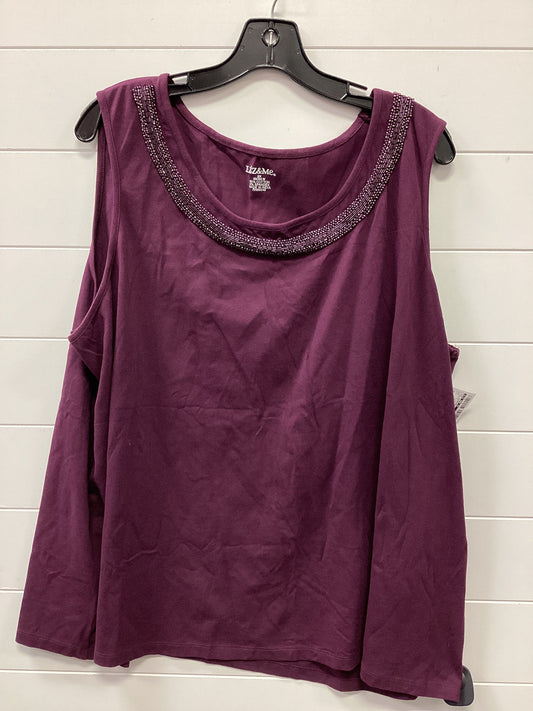 Top Sleeveless By Liz And Co In Purple, Size:2X