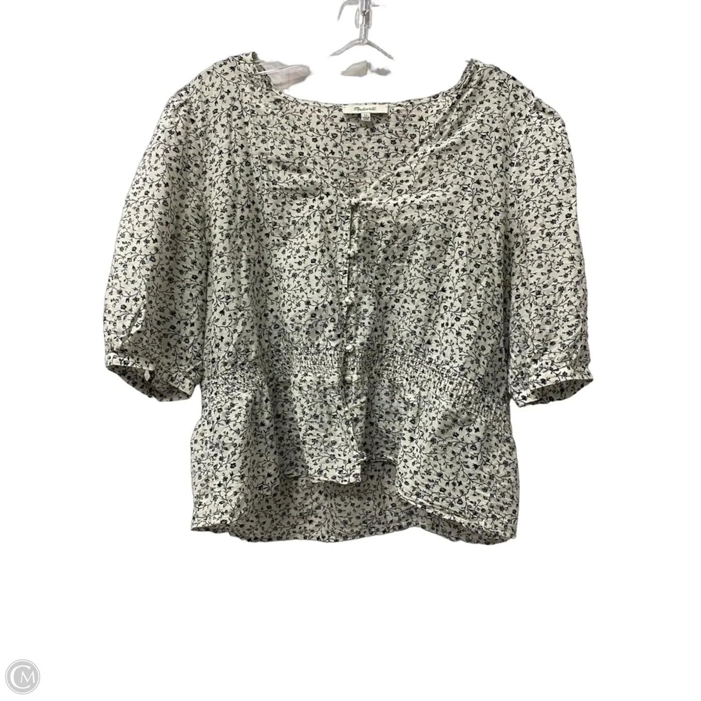 Top Short Sleeve By Madewell In Black & White, Size: L
