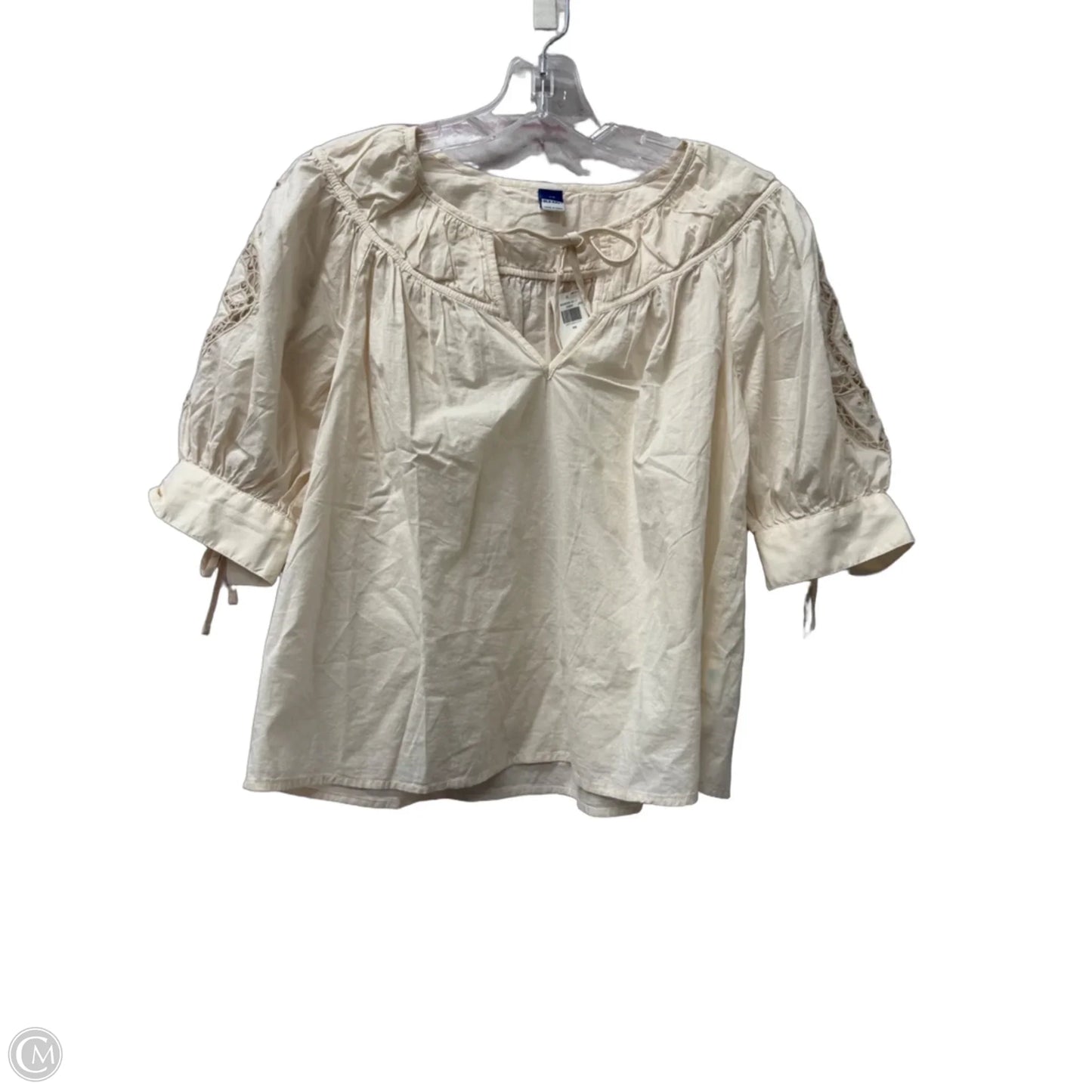 Top Short Sleeve By Old Navy In Cream, Size: Xs