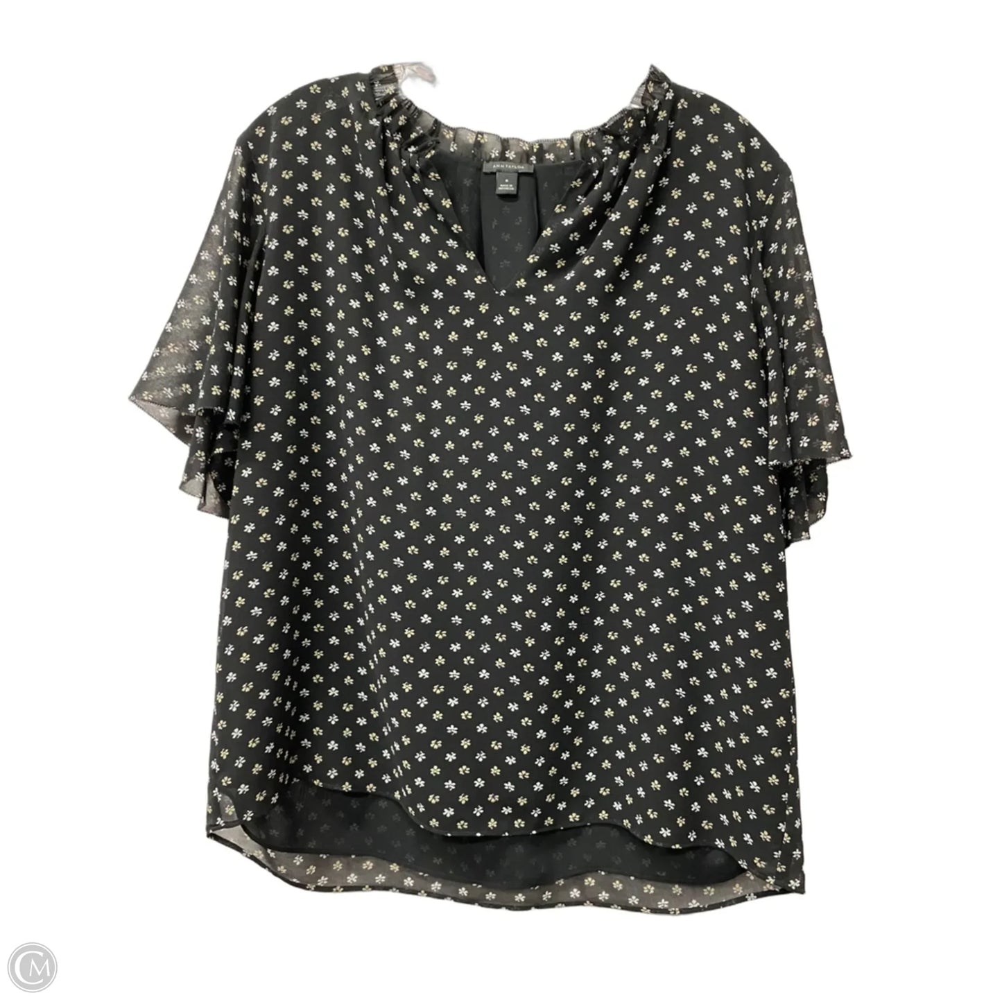 Top Short Sleeve By Ann Taylor In Black, Size: M