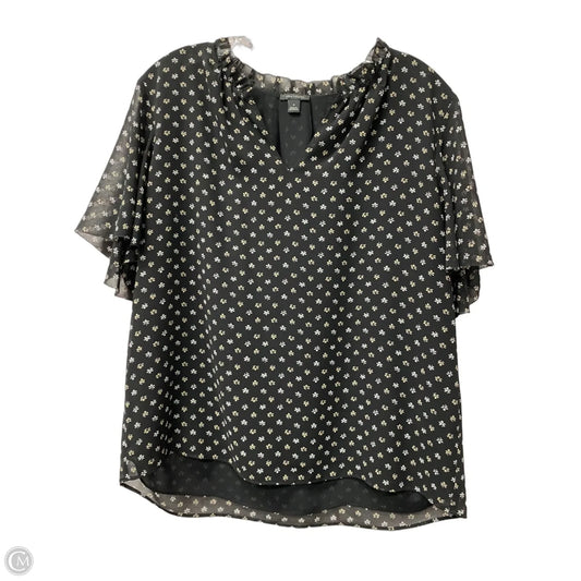 Top Short Sleeve By Ann Taylor In Black, Size: M